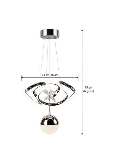 Mini Küçük Dron Modern Ledli Avize 3 Renk Power Ledli Krom Kaplama Çoçuk Odası Yatak Odası Mutfak