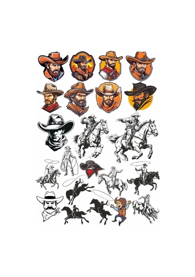 Cowboy Western Sticker Set 1