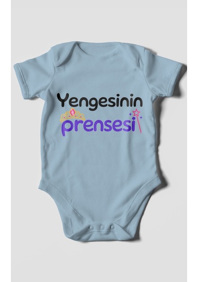 Morivokids Yengesinin Prensesi Kısa Kollu Bebek Body %100 Pamuk Bebe Mavisi