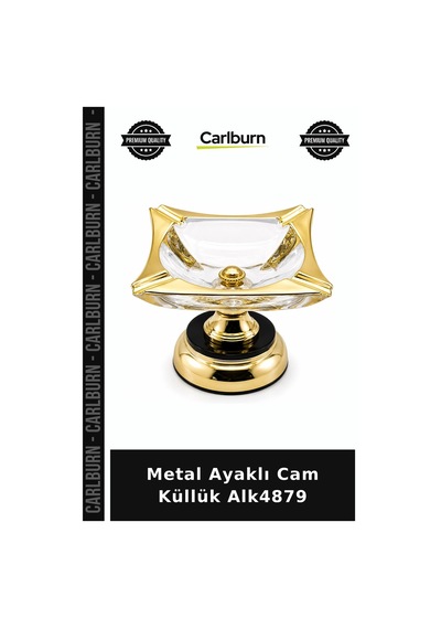 Metal Ayaklı Cam Küllük Şık Gereç Masa Aksesuarı