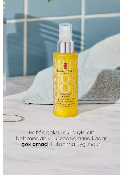 Elizabeth Arden Eight Hour All-Over Miracle Oil Çok Amaçlı Besleyici Yüz Vücut ve Saç Bakım Yağı 100 ML﻿﻿