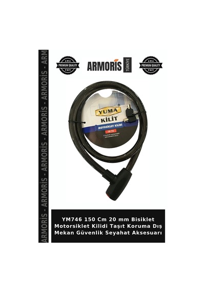 Ym746 150 Cm 20 Mm Bisiklet Motorsiklet Kilidi Taşıt Koruma Dış Mekan Güvenlik Seyahat Aksesuarı