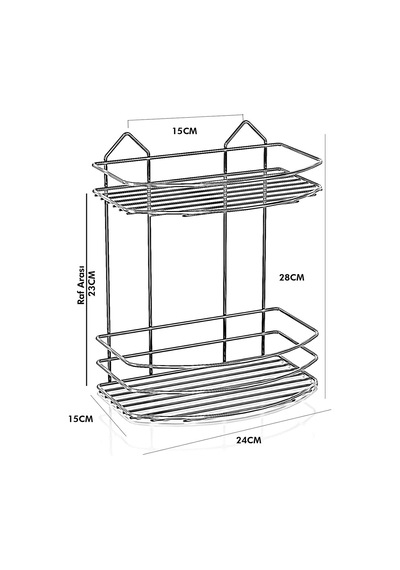Teknotel Iki Katlı Banyo Duş Rafı Krom Bk008 Krom