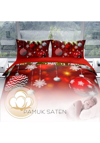 Cattleya Ny Balls 3D Pamuk Saten Çift Kişilik Nevresim Takımı Çok Renkli