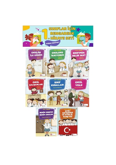 1.sınıf Okuma Alışkanlığı Kazandıran Eğlenceli 8 Li Hikaye Seti 16 Sayfa