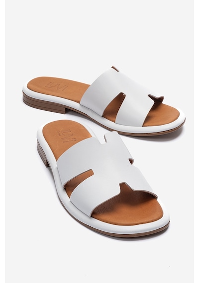 Luvishoes Brıo Beyaz Cilt Hakiki Deri Kadın Terlik