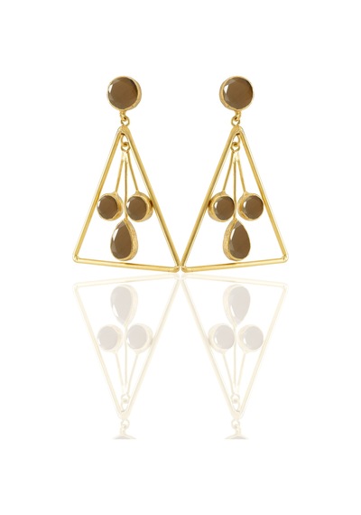 Kadir Jewellery 22 Ayar Altın Kaplama Kadın Sallantılı Küpe -el İşçiliği Ve Hipoalerjenik Küpe Kahverengi 98203957