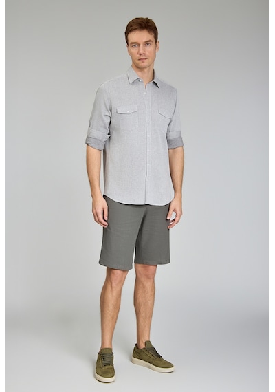 Bisse Sp Yaka Regular Fit Uk Gömlek Çift Cep Gri Gmktn3sp224007 D55 Gri
