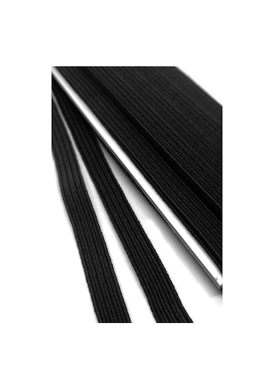 Siyah 6 Mm 5 Mt Dayanıklı Sert Yassı Elastik Şerit Lastik