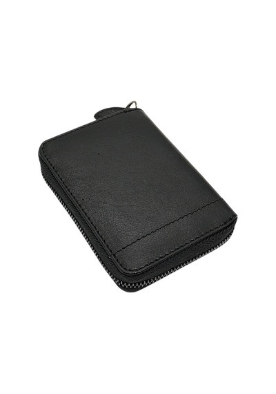 Westpolo Hakiki Deri Kağıt Para Ve Bol Kart Bölmeli Fermuarlı Unisex Cüzdan - Siyah Siyah