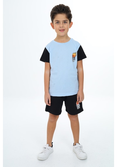 Toontoy Kids Toontoy Erkek Çocuk Baskılı Şortlu Takım Mavi