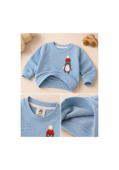 Omeca Concept Penguen Baskılı 2'li Erkek Çocuk Takımı Sweatshirt Ve Jogger Alt Günlük Bebek Eşofman Takımı mavi Omeca Concept Penguen Baskılı 2'li Erkek Çocuk Takımı Sweatshirt Ve Jogger Alt Günlük Bebek Eşofman Takımı mavi