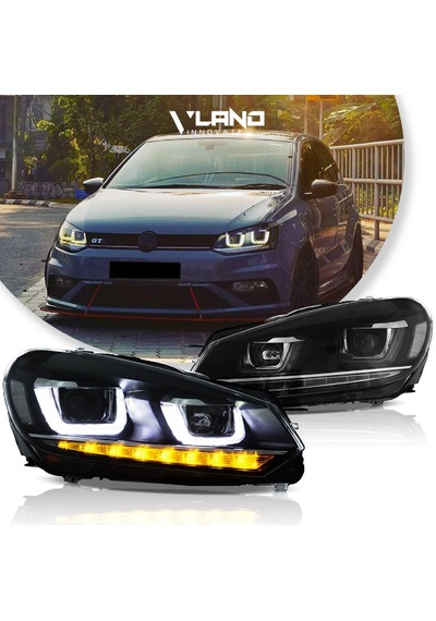 Volksvagen Golf6 Mk6 2009-2010-2011 Çift U Ledli Ön Far 1