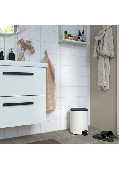 Ikea Turrıdnıng Çöp Kutusu, Beyaz-antrasit, 9 Lt