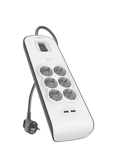 Belkın Bsv604 2 Metre 6'lı Usb-a Akım Korumalı Priz Beyaz