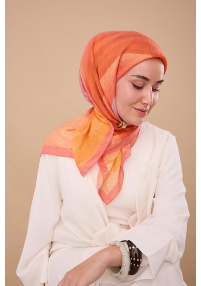 Silk Home Olinda İpek Eşarp 47005-10 Somon, Şeftali, Turuncu, Kırmızı, Bordo