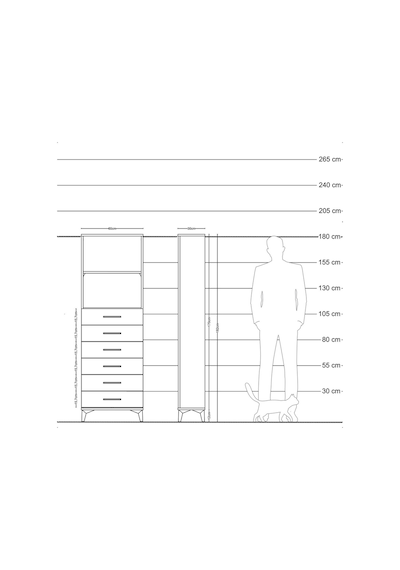 Arges Dolap 2 Raflı 6 Çekmeceli 60x30x182 Antrasit-antrasit Antrasit