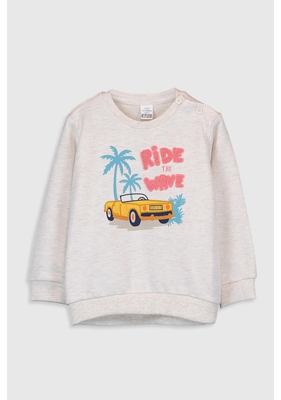 LC Waikiki Lcw Baby Kırık Beyaz Melanj Sweatshirt Off Whıte Melang