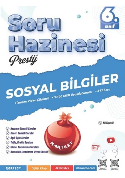 Nartest Yayınları 6. Sınıf Prestij Matematik, Fen Bilimleri, Türkçe, Sosyal Bilgiler Soru Hazinesi 4 Kitap