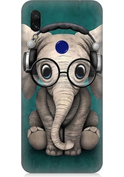 Xiaomi Redmi Note 7 Uyumlu Dahi Yavru Fil Desenli Silikon Kılıf