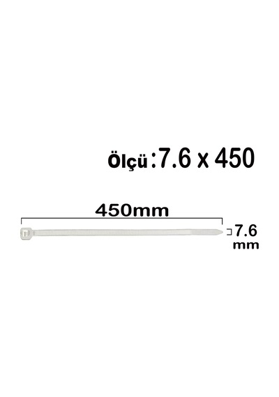 Aletçantam Kablo Bağı Plastik Kelepçe Cırt Amerikan Kelepçesi 100 Adet -7.6x450mm