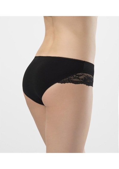 Türen 959 İkili Likralı Dantelli Bikini-sıyah Siyah