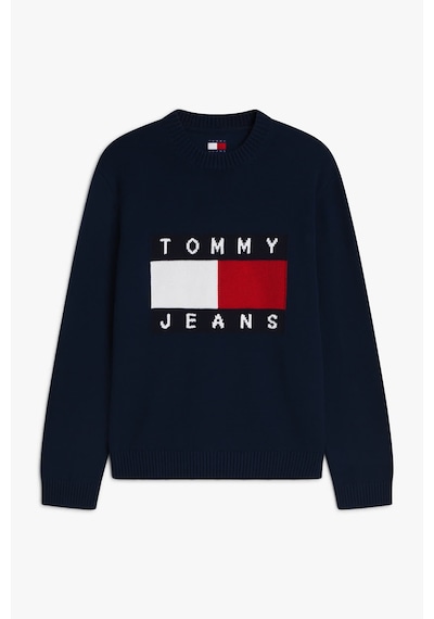 Tommy Hilfiger Tjm Reg Flag Sweater Cnck Erkek Mavi Kazak - Dm0dm23413
