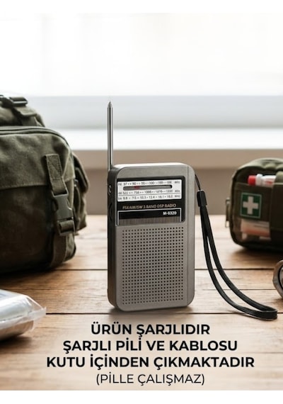 Dexxony Şarjlı Cep Radyosu - Fm Am Sw 3 Bant Dsp Çipli Deprem Çantası İçin Küçük El Radyosu