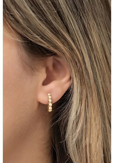 Nereze 925 Ayar Gümüş Gold Kaplama Toplu 15 Mm Halka Küpe