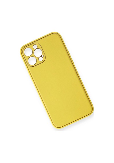 Apple Apple iPhone Uyumlu  12 Pro Kılıf Coco Deri Silikon Kapak - Sarı