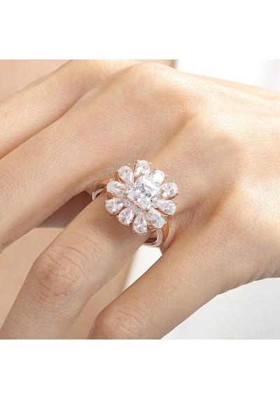 Mia Vento Effective Diamond Milano Rüyası Rose Renk Işıltılı Gümüş Yüzük