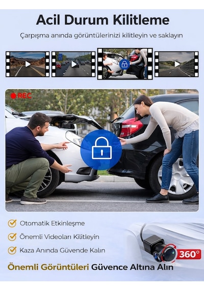 X18 Premium 3 Lens Araç İçi Kamera Wifi Gps 4k Ultra Hd Ön Arka İç Kamera Gece Görüşü Park Modu Dvr