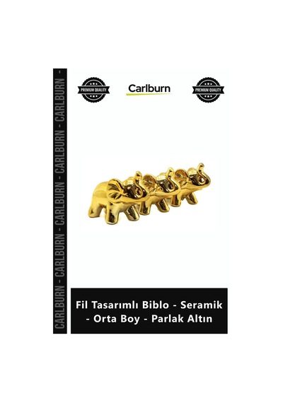 Özel Üretim Dekoratif Modern Lüks Hediyelik Fil Tasarımlı Biblo Seramik Orta Boy Parlak Altın