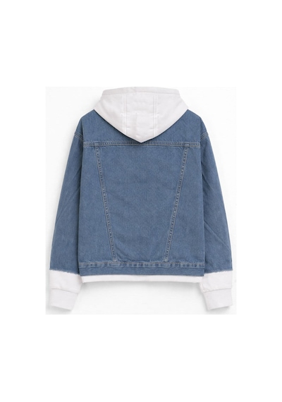 Kadın Düğmeli Sweat Jean Ceket mavi
