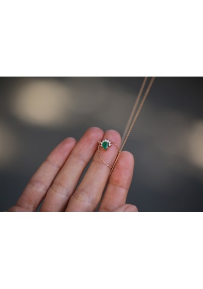 Reis Kuyumculuk T9290 Frida Emerald Altın  Kolye