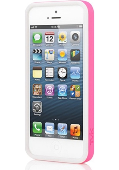Tavik Apple Uyumlu iPhone Se/5s/5 İle Kılıf Bumper Beyaz Pembe Pkg1170