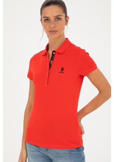 U.S. Polo Assn. Kadın Kırmızı Basic Polo Yaka Tişört 50280060-VR030