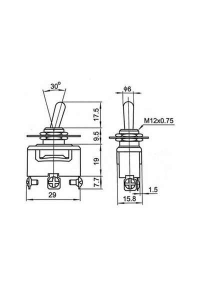 Toggle Switch 1-0-2 Metal Anahtar 3 Pin 12v-220v