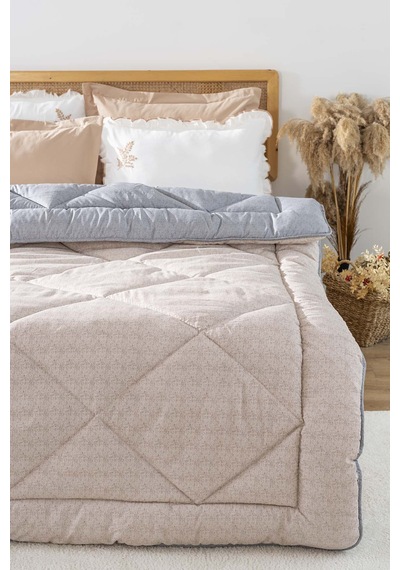 Rivaistanbul Pudra-gri Loura Çift Kişilik Çift Taraflı Lüx Wellsoft Yorgan 195x215 Cm Pudra Pembe