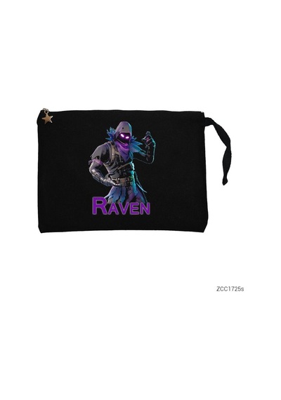 Zepplin Giyim Fortnite Raven Siyah Clutch Astarlı Cüzdan / El Çantası