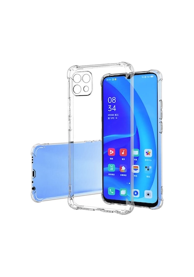 Oppo A15S Kapak Kamera Korumalı Antişok Airbag Köşe Korumalı Silikon Şeffaf Kılıf