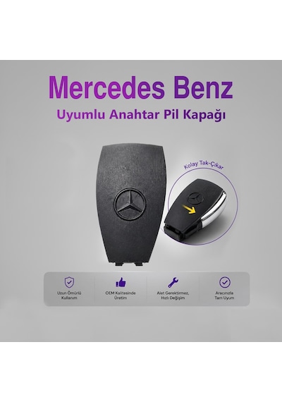Autopit 3d Mercedes Benz Uyumlu Anahtar Pil Kapağı