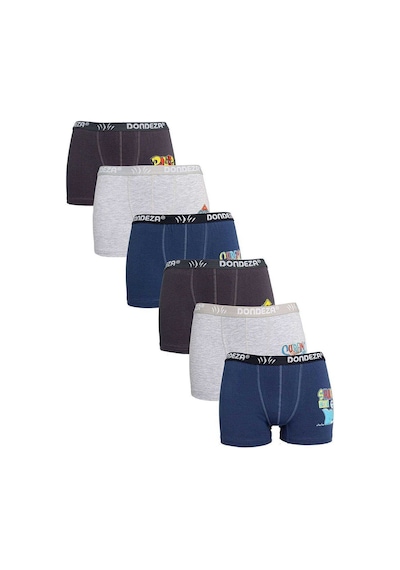 Dondeza 6 Adet Düz Baskılı Erkek Çocuk Boxer 506 Çok Renkli