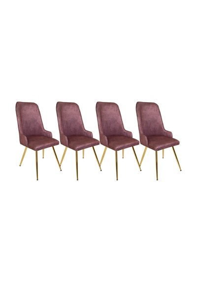 Çırağan Sandalye Gold 4adet - Pembe Çok Renkli