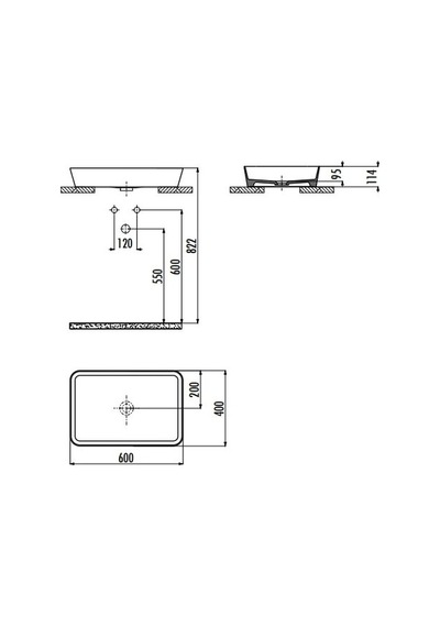 Creavit Lp060 Loop 40 60 Cm Tezgah Üstü İnce Lavabo Beyaz