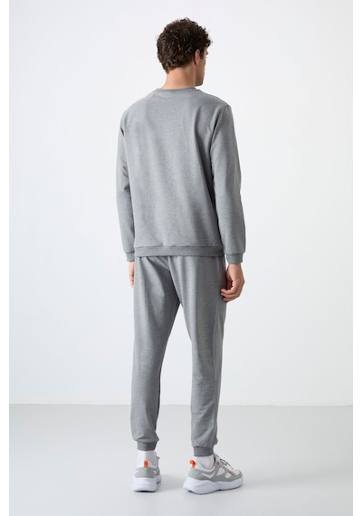 Tommy Life Keith Gri Melanj Basic Erkek Eşofman Takım - 85231 GRİ MELANJ