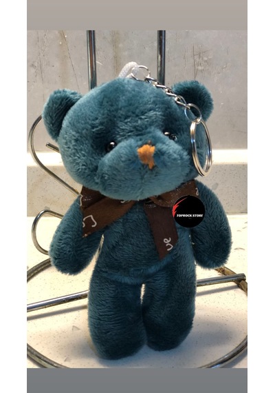 Sevimli Ayıcık Peluş Oyuncak Anahtarlık Uyku Arkadaşı Hediyelik 12 Cm Yeşil