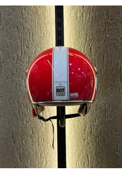 Aegis Retro Açik Kask Kirmizi - L Motosiklet Kaskı Kırmızı