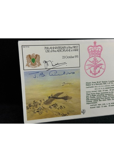 Savaş Uçak Temalı İngiltere S. Jersey Özel Gün Damgalı İlk Gün Zarfı Fdc Raf Royal Air Force Islak İmzalı Limited