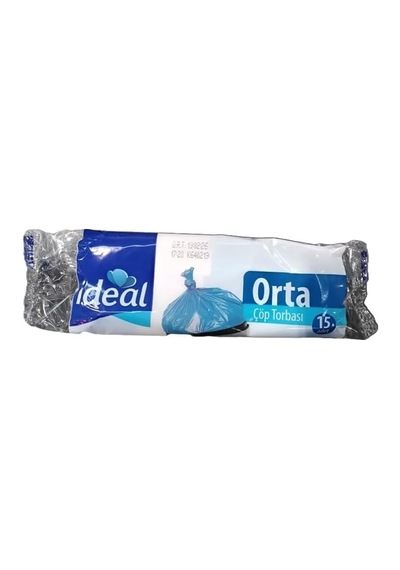 İdeal Orta Boy Çöp Poşeti 15&apos Li 50x60 Cm, Sızdırmaz Ve Yırtılmaz, Ekonomik Orta Boy Çöp Torbası, Geri Dönüştürülebilir Atık Torbası, Doğa Dostu, Sürdürülebilir, Güçlü Ve Dayanıklı Çöp Poşeti